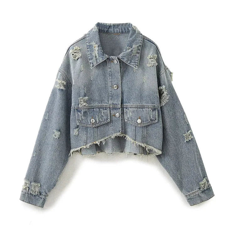 Snay Crop Denim Jacket