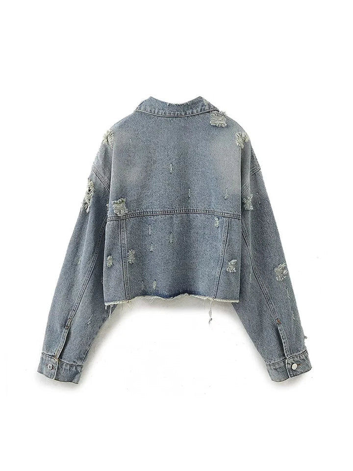 Snay Crop Denim Jacket