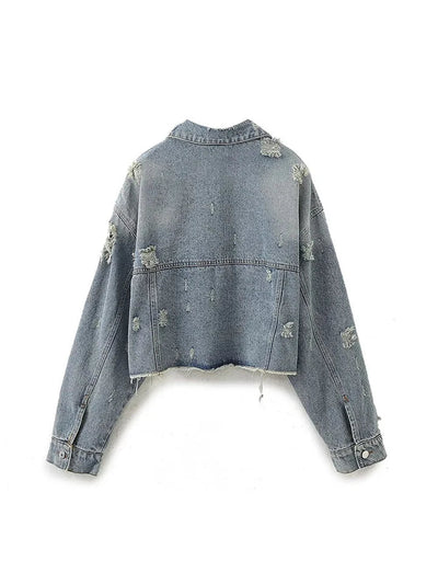 Snay Crop Denim Jacket