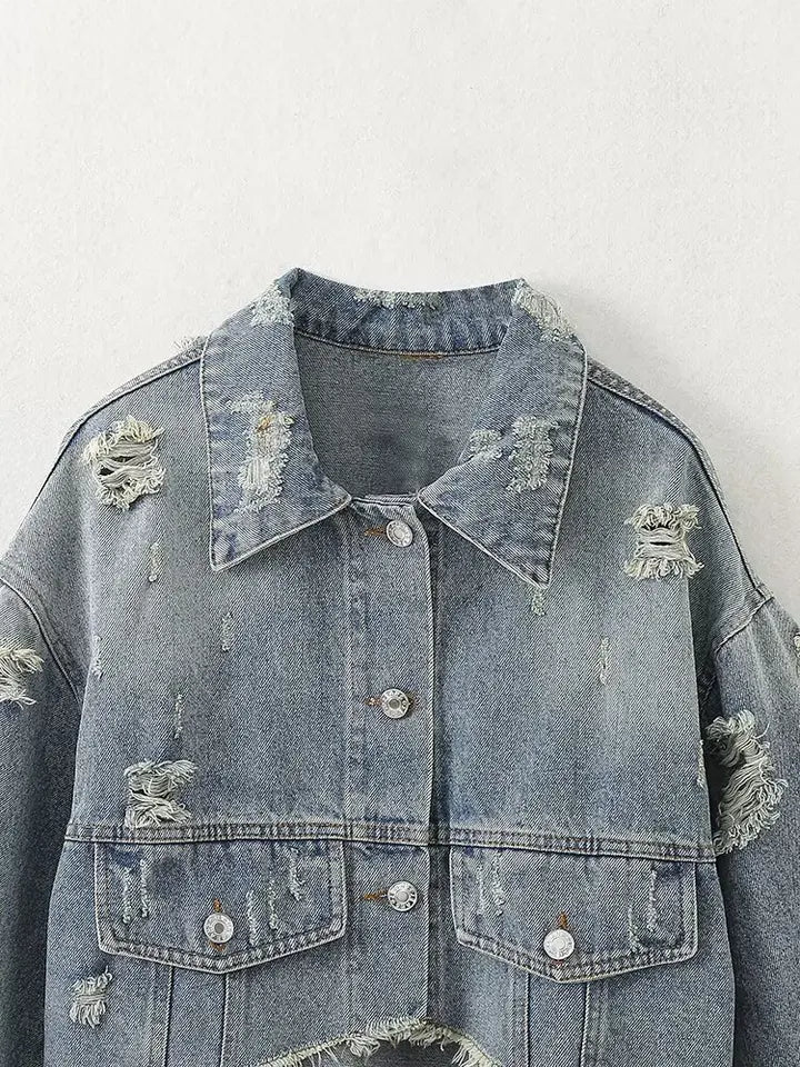 Snay Crop Denim Jacket
