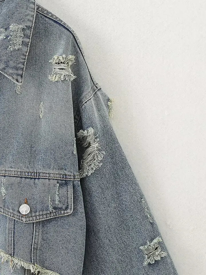 Snay Crop Denim Jacket