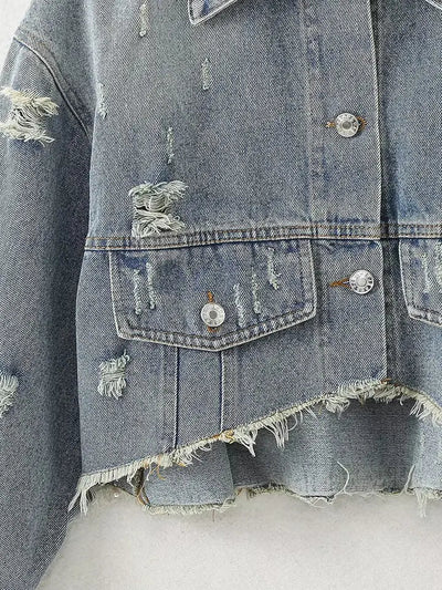 Snay Crop Denim Jacket