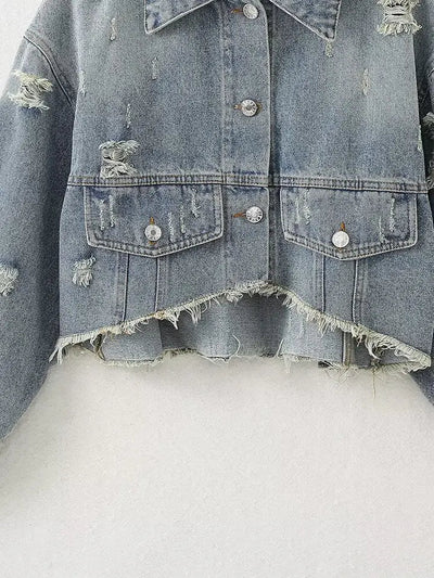 Snay Crop Denim Jacket
