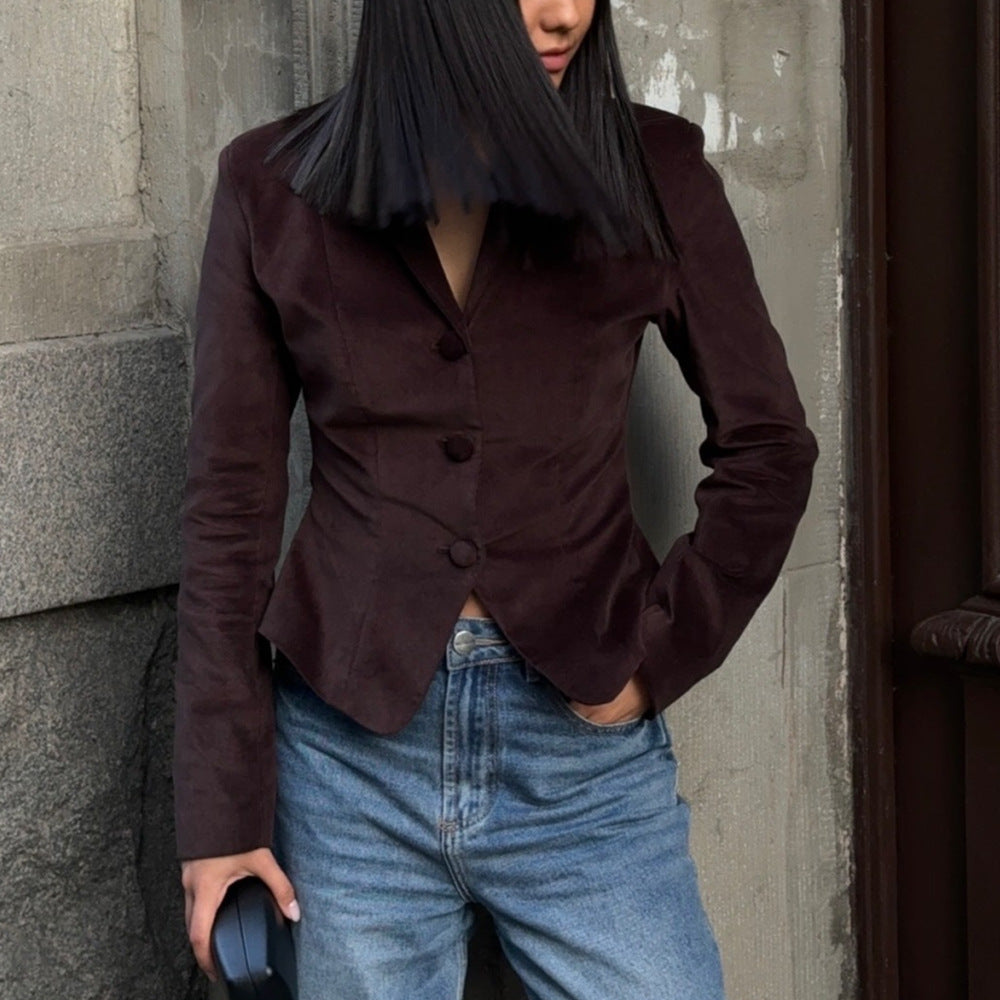 Elegant Charm Burgundy Jacket