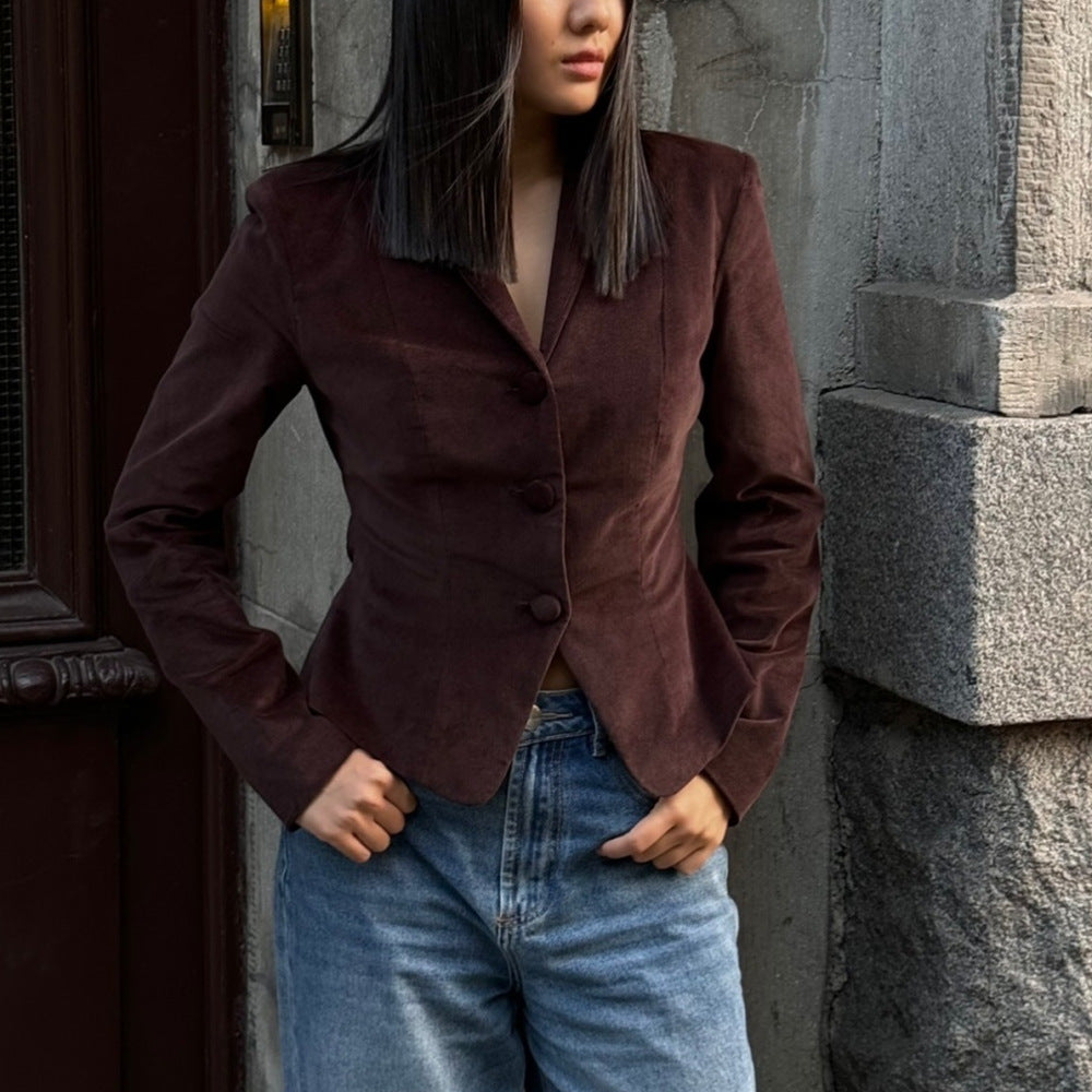 Elegant Charm Burgundy Jacket