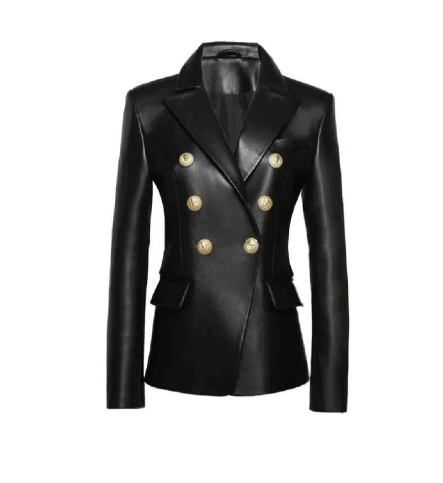 Giacca in pelle scintillante