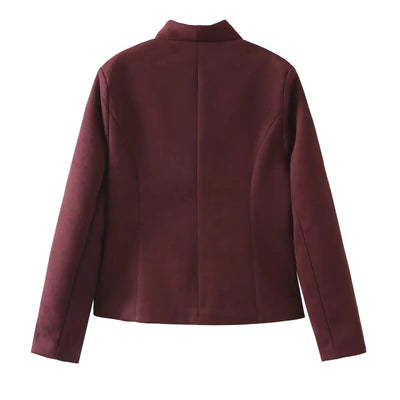 Elegant Charm Burgundy Jacket
