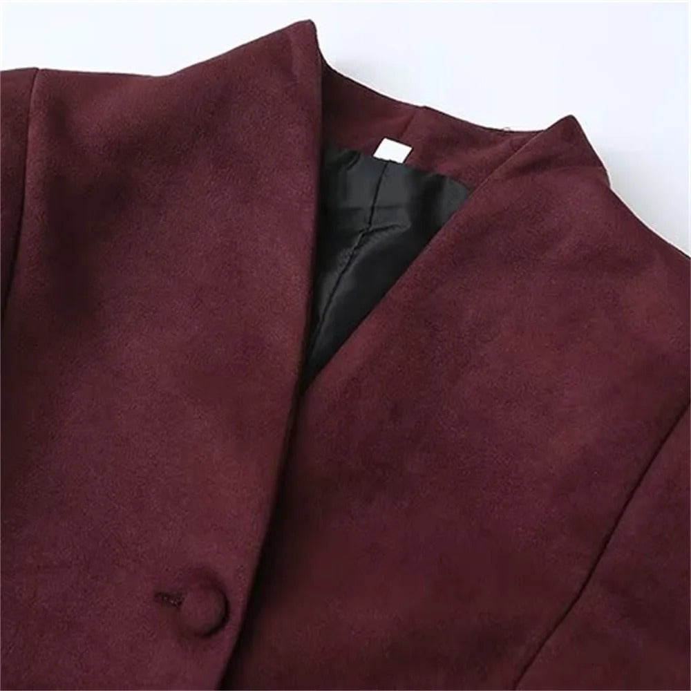 Elegant Charm Burgundy Jacket